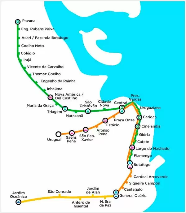 mapa metro rio